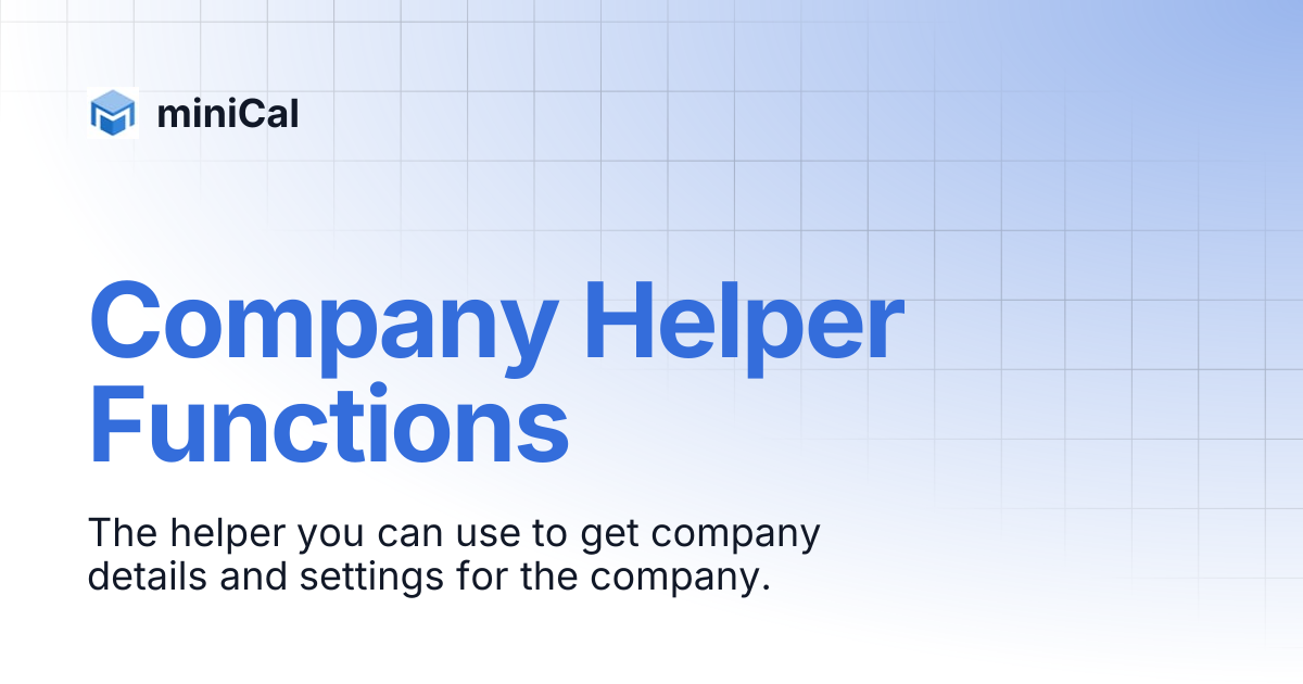 Company Helper Functions | miniCal